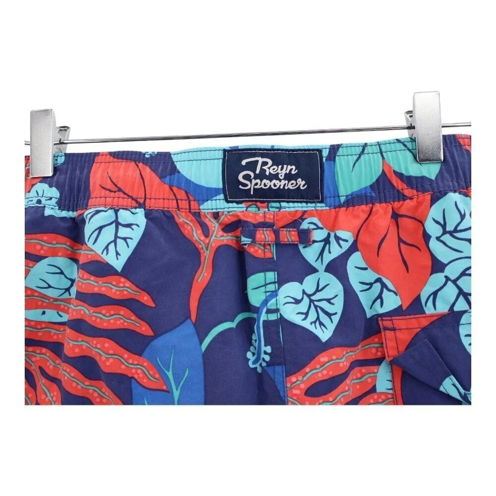 Reyn Spooner Swimming Trunks Shorts Size 2XL Blue Red Maritime Sea Floral